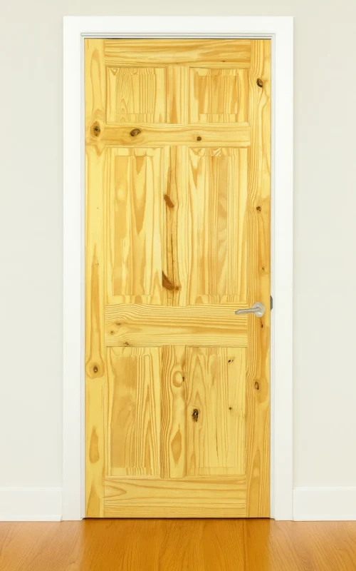 Internal Knotty Pine 6 Panel Door Unfinished B Graded Stock