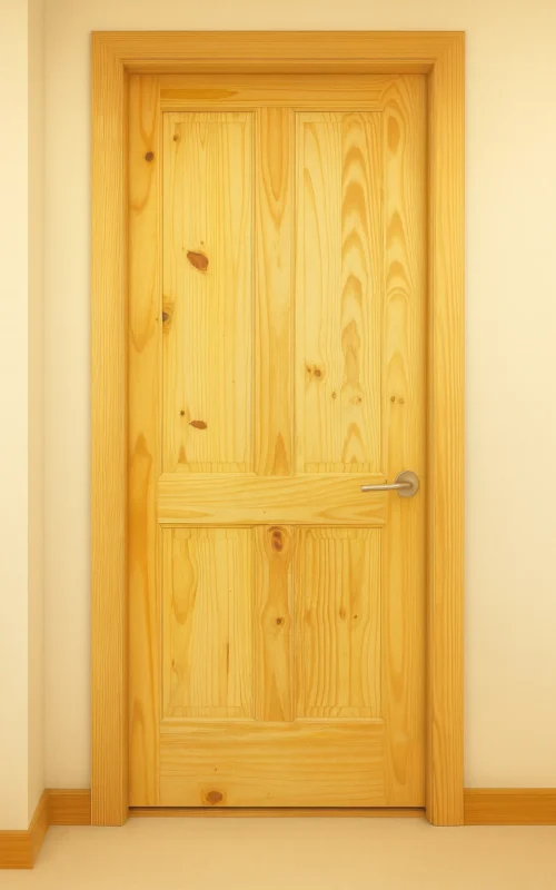 Internal Knotty Pine 4 Panel Door Unfinished B Graded Stock