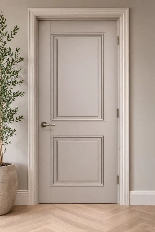Internal Grey Arnhem Primed door available In Standard, Glazed, FD30 Brand New