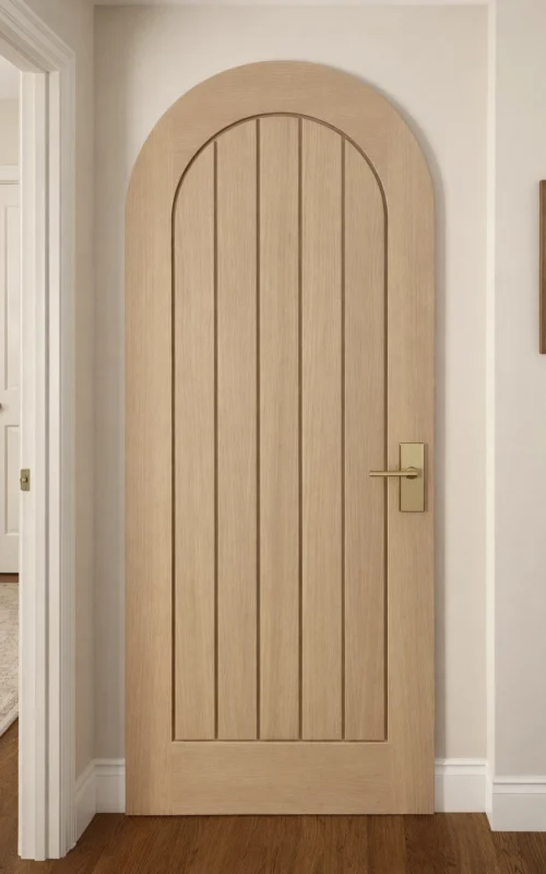 Internal Blonde Oak Mexicano Curved Top Glazed, Arched Top Prefinished B Grade