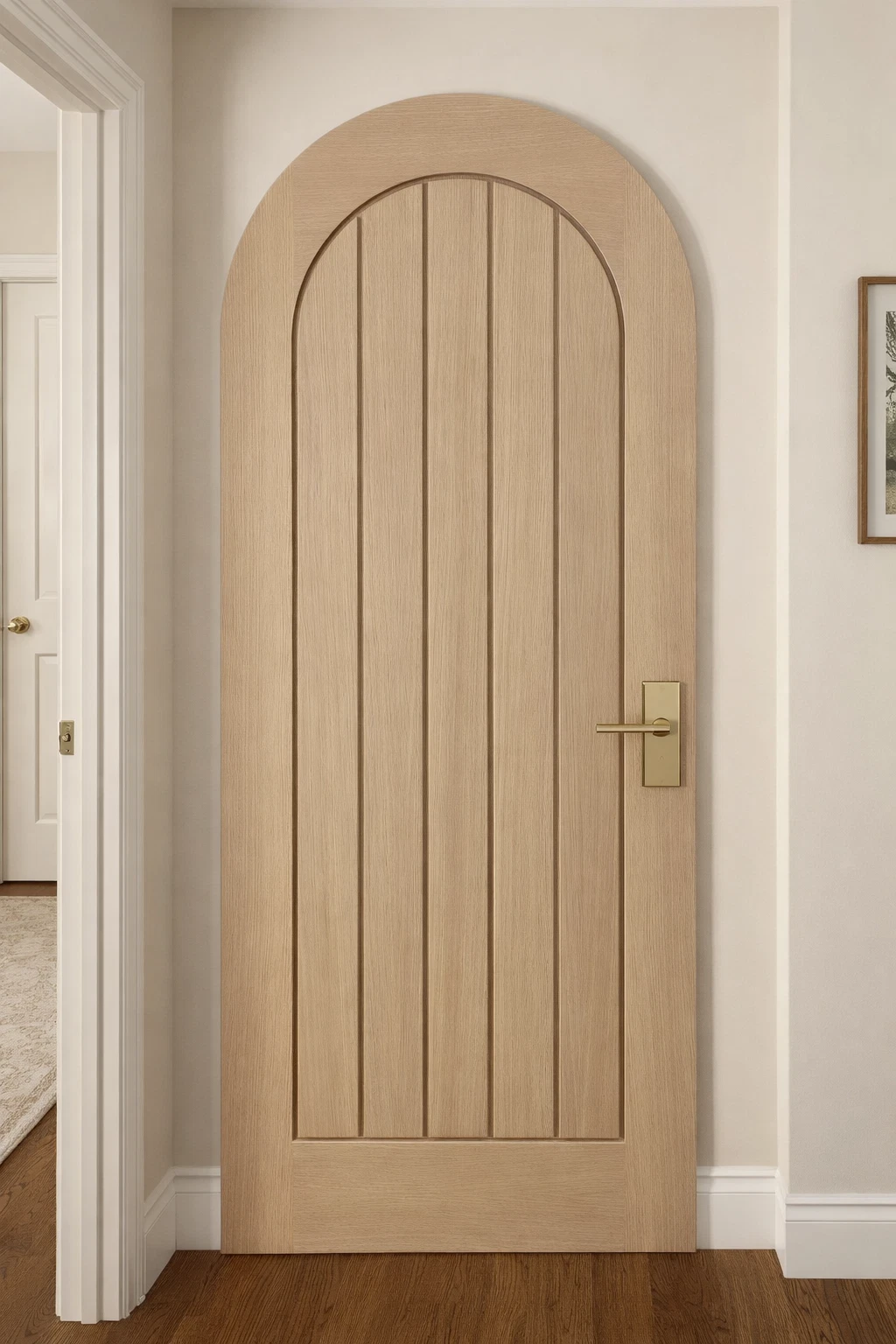 Internal Blonde Oak Mexicano Curved Top Glazed, Arched Top Prefinished B Grade