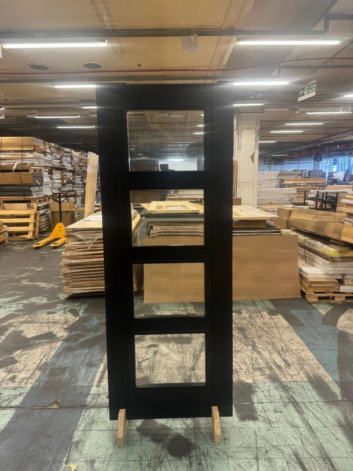 LPD Internal Vancouver Charcoal Black Finished 4 light Clear Glazed Door B Grade - Image 2