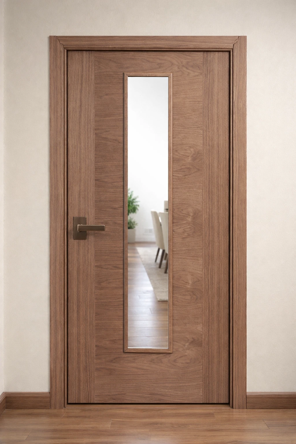 LPD Internal Sofia Walnut 1L Pre Finished Clear Glazed Door B Graded Stock