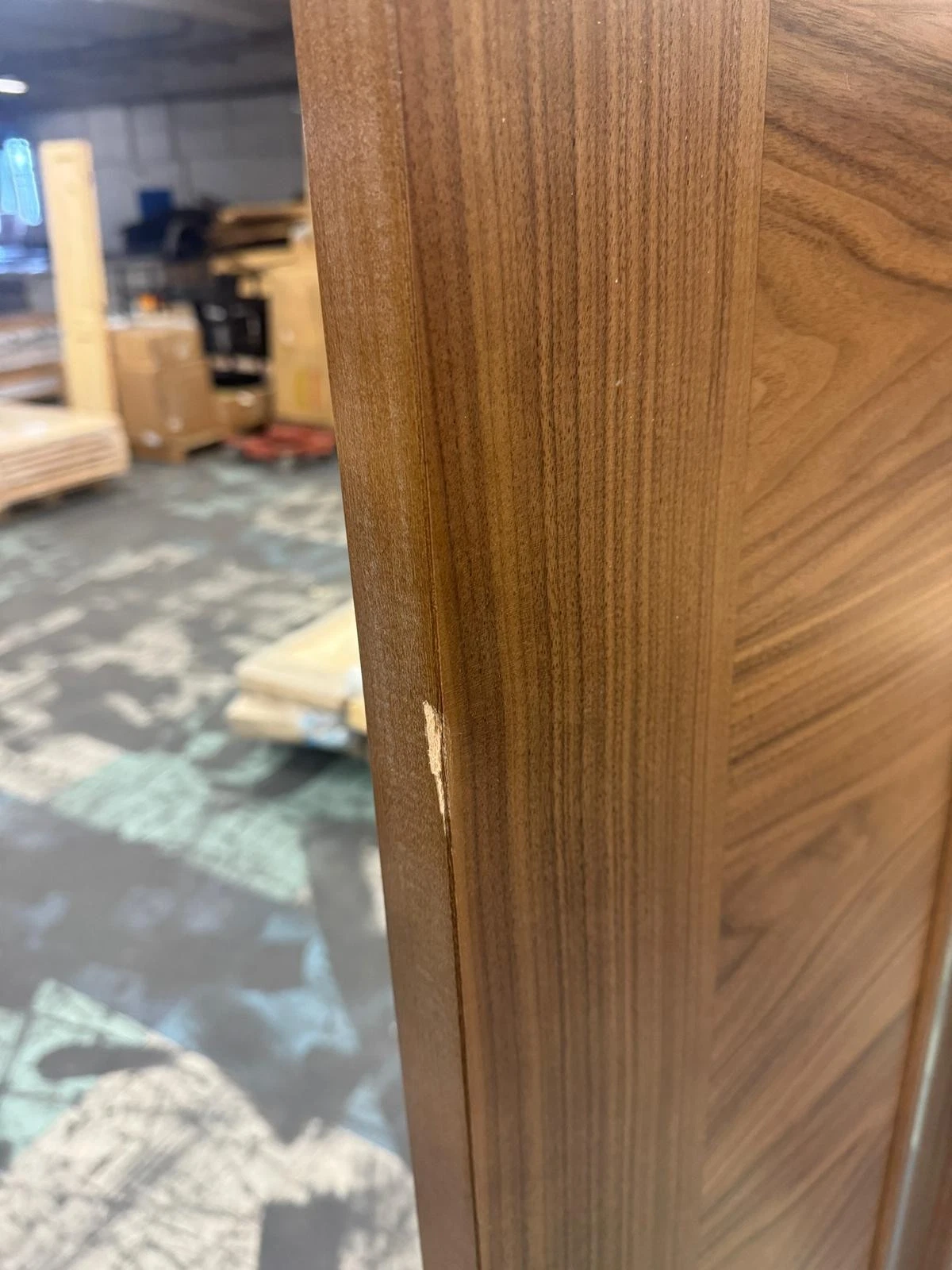 LPD Internal Sofia Walnut 1L Pre Finished Clear Glazed Door B Graded Stock - Image 3