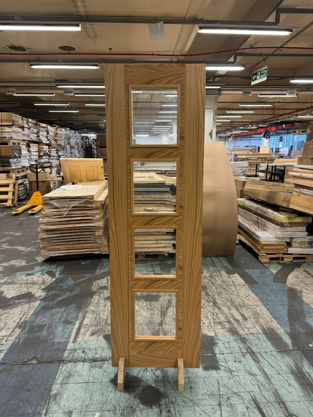 LPD Internal Vancouver Oak PreFinished 4 light Clear Glazed Door B Graded Stock - Image 2