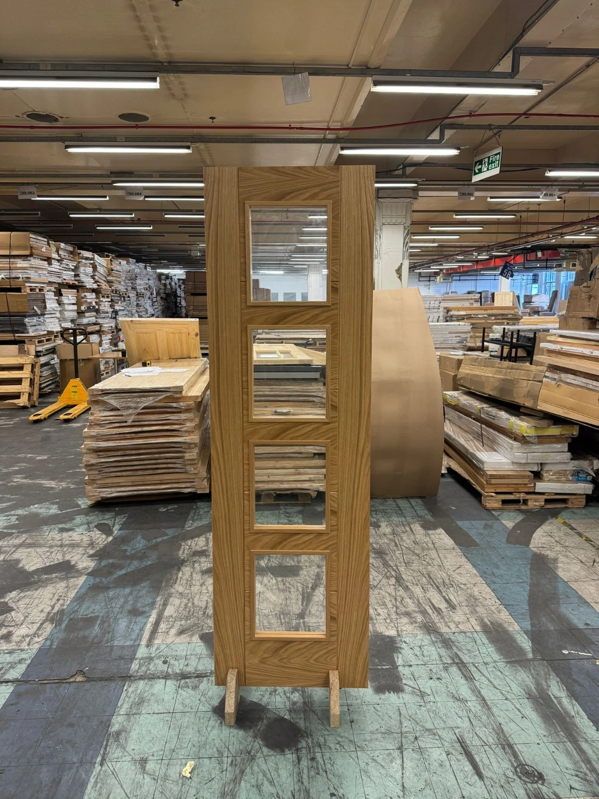 LPD Internal Vancouver Oak PreFinished 4 light Clear Glazed Door B Graded Stock - Image 3