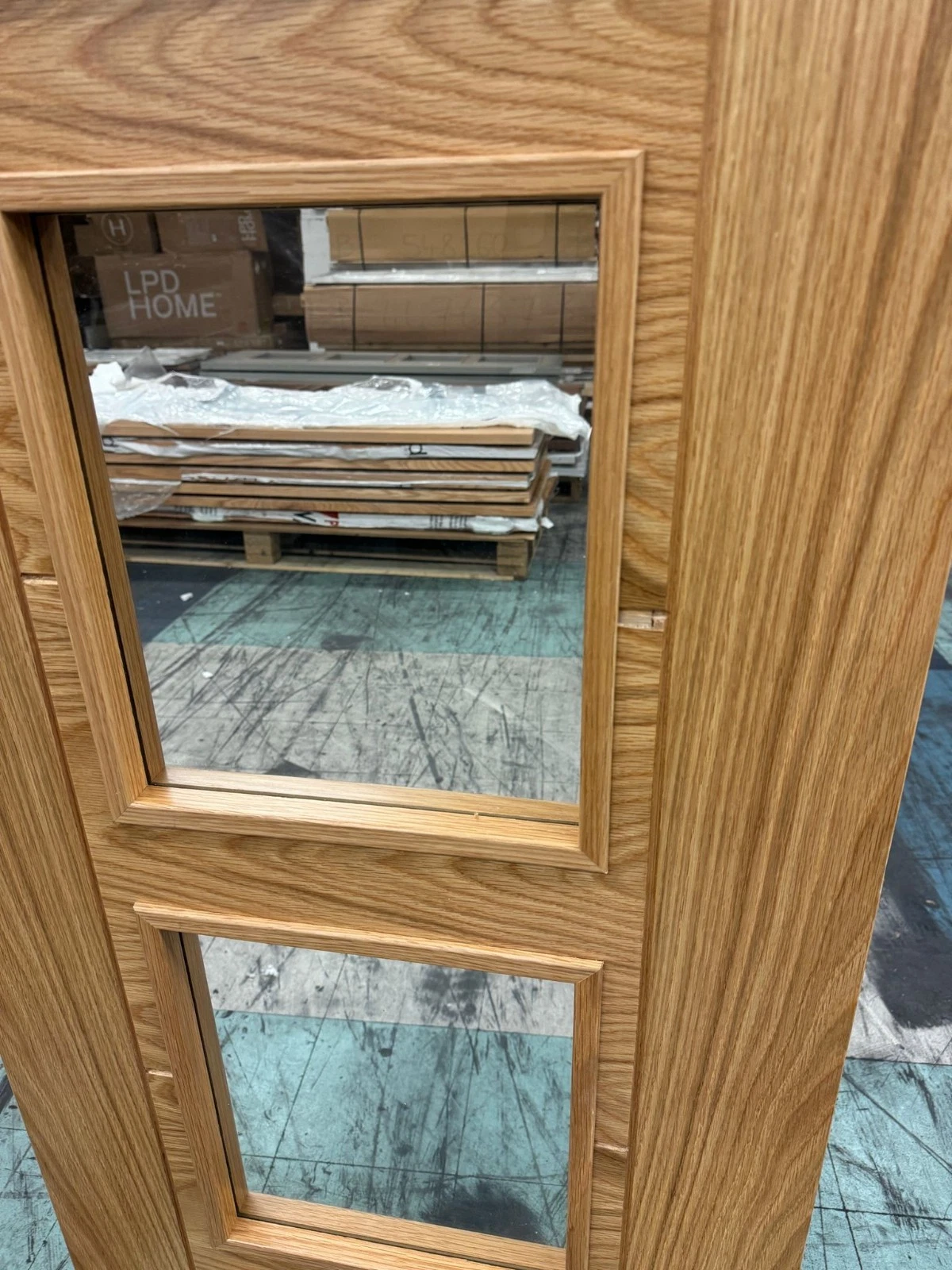 LPD Internal Vancouver Oak PreFinished 4 light Clear Glazed Door B Graded Stock - Image 4