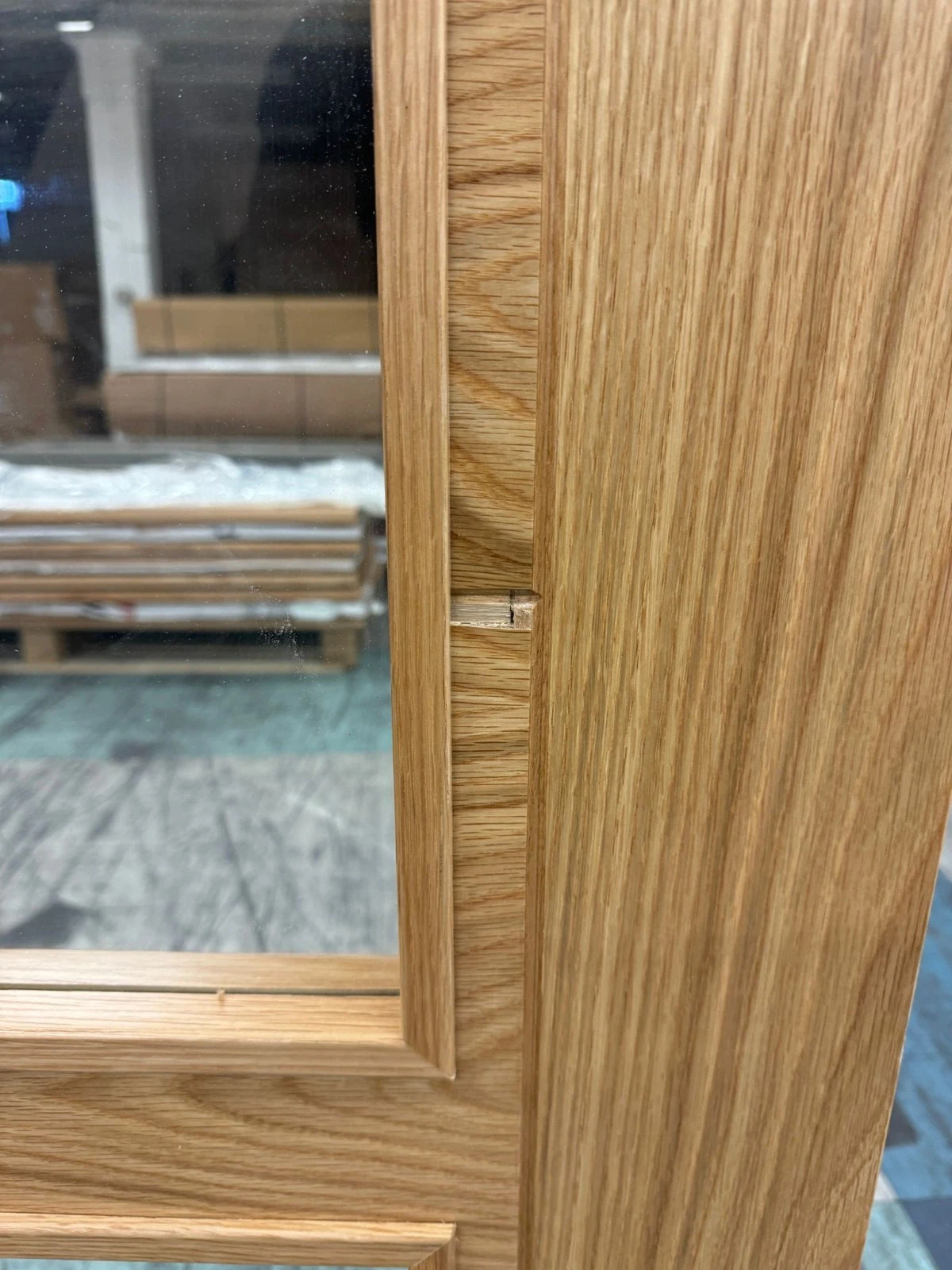 LPD Internal Vancouver Oak PreFinished 4 light Clear Glazed Door B Graded Stock - Image 5
