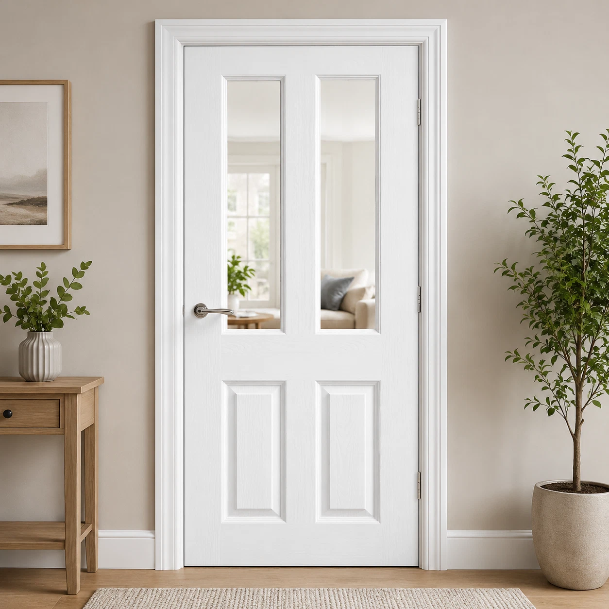 LPD White Moulded Textured 4 Panel Primed Standard Or FD30 Or Glazed Brand New - Image 3