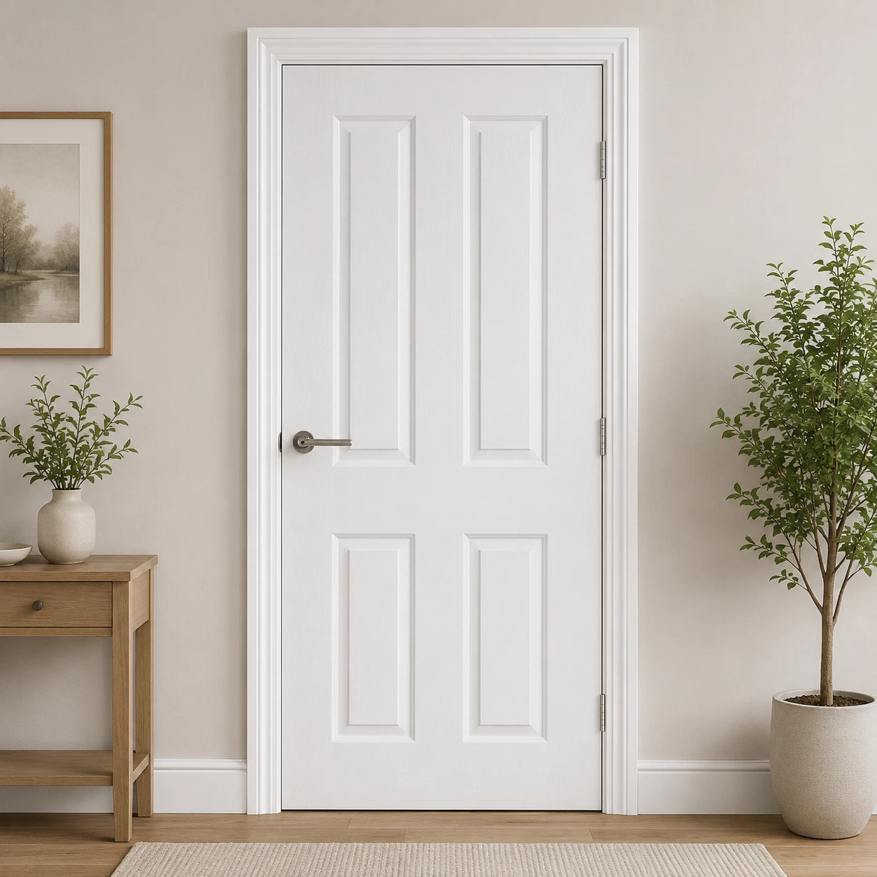 LPD White Textured 6 Panel Primed Standard, FD30 & Glazed Internal Door - Image 3